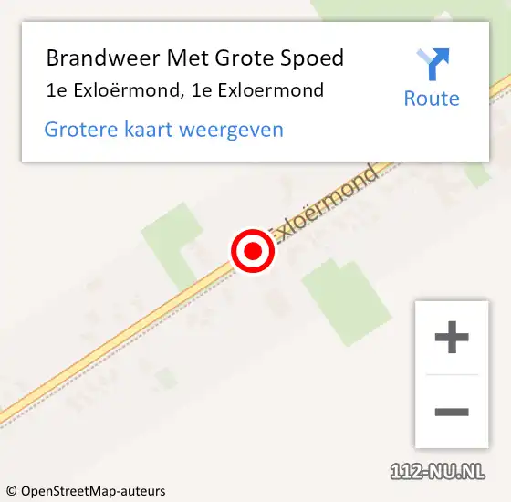 Locatie op kaart van de 112 melding: Brandweer Met Grote Spoed Naar 1e Exloërmond, 1e Exloermond op 24 februari 2021 12:50