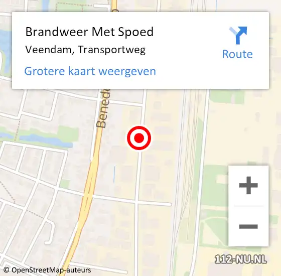 Locatie op kaart van de 112 melding: Brandweer Met Spoed Naar Veendam, Transportweg op 24 februari 2021 13:57