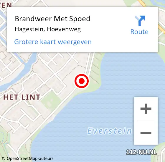 Locatie op kaart van de 112 melding: Brandweer Met Spoed Naar Hagestein, Hoevenweg op 24 februari 2021 14:02