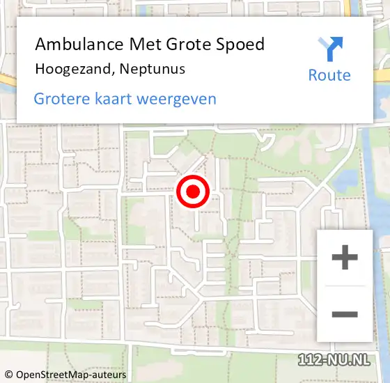 Locatie op kaart van de 112 melding: Ambulance Met Grote Spoed Naar Hoogezand, Neptunus op 24 februari 2021 16:00