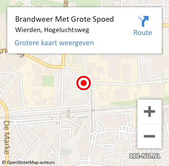 Locatie op kaart van de 112 melding: Brandweer Met Grote Spoed Naar Wierden, Hogeluchtsweg op 24 februari 2021 16:01