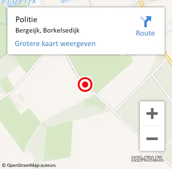 Locatie op kaart van de 112 melding: Politie Bergeijk, Borkelsedijk op 24 februari 2021 16:32