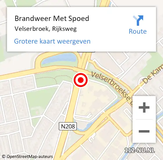 Locatie op kaart van de 112 melding: Brandweer Met Spoed Naar Velserbroek, Rijksweg op 24 februari 2021 16:39