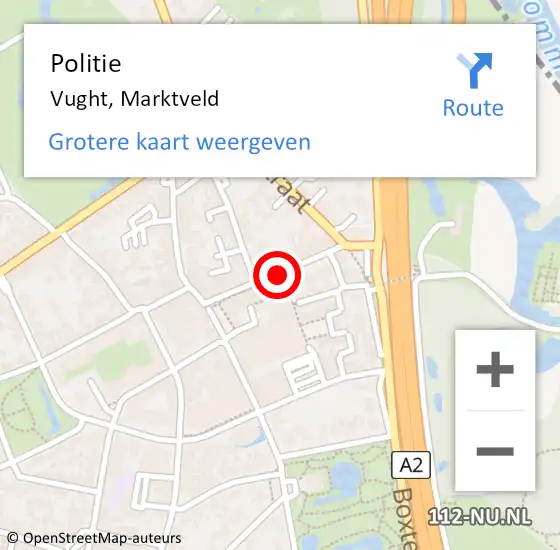 Locatie op kaart van de 112 melding: Politie Vught, Marktveld op 24 februari 2021 17:11