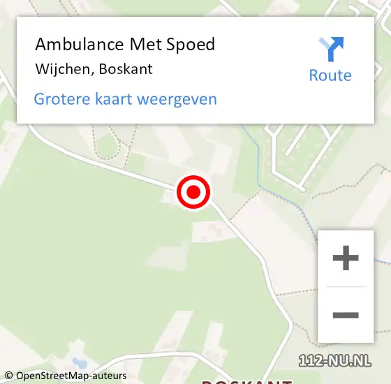 Locatie op kaart van de 112 melding: Ambulance Met Spoed Naar Wijchen, Boskant op 24 februari 2021 17:16