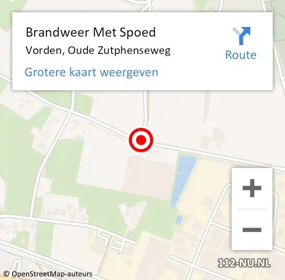 Locatie op kaart van de 112 melding: Brandweer Met Spoed Naar Vorden, Oude Zutphenseweg op 24 februari 2021 18:04