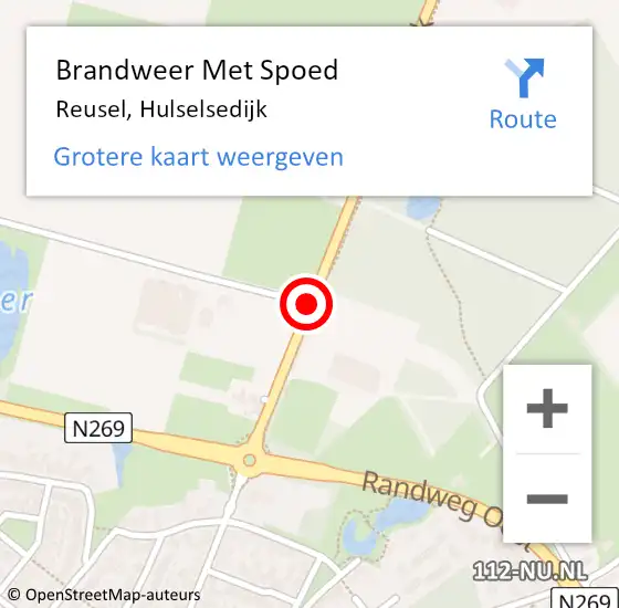 Locatie op kaart van de 112 melding: Brandweer Met Spoed Naar Reusel, Hulselsedijk op 24 februari 2021 19:04