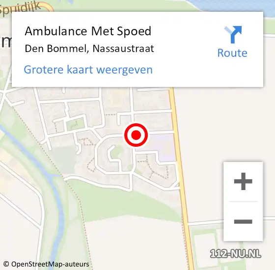 Locatie op kaart van de 112 melding: Ambulance Met Spoed Naar Den Bommel, Nassaustraat op 24 februari 2021 20:09