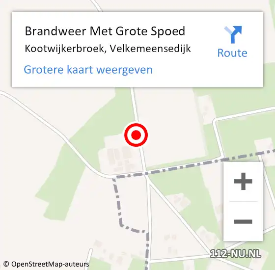 Locatie op kaart van de 112 melding: Brandweer Met Grote Spoed Naar Kootwijkerbroek, Velkemeensedijk op 24 februari 2021 21:51