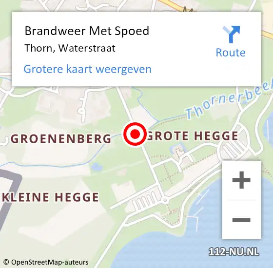 Locatie op kaart van de 112 melding: Brandweer Met Spoed Naar Thorn, Waterstraat op 24 februari 2021 22:35