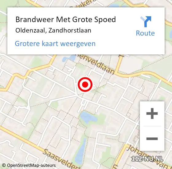 Locatie op kaart van de 112 melding: Brandweer Met Grote Spoed Naar Oldenzaal, Zandhorstlaan op 24 februari 2021 22:59