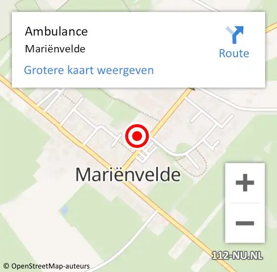 Locatie op kaart van de 112 melding: Ambulance Marienvelde op 25 februari 2021 00:18