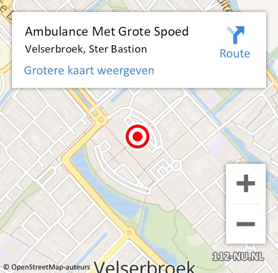 Locatie op kaart van de 112 melding: Ambulance Met Grote Spoed Naar Velserbroek, Ster Bastion op 25 februari 2021 01:17