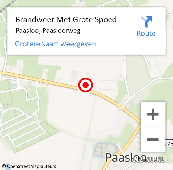 Locatie op kaart van de 112 melding: Brandweer Met Grote Spoed Naar Paasloo, Paasloerweg op 3 juni 2014 08:48