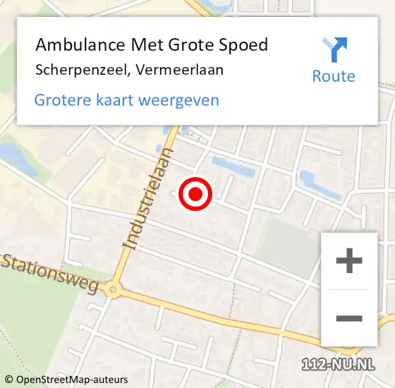 Locatie op kaart van de 112 melding: Ambulance Met Grote Spoed Naar Scherpenzeel, Vermeerlaan op 25 februari 2021 08:12