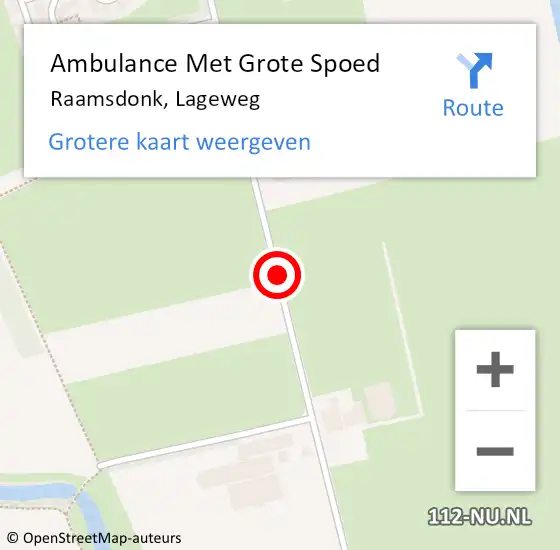 Locatie op kaart van de 112 melding: Ambulance Met Grote Spoed Naar Raamsdonk, Lageweg op 25 februari 2021 10:37