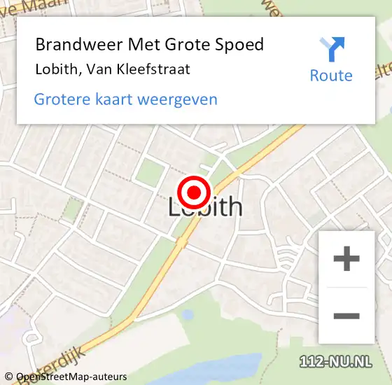 Locatie op kaart van de 112 melding: Brandweer Met Grote Spoed Naar Lobith, Van Kleefstraat op 25 februari 2021 11:27