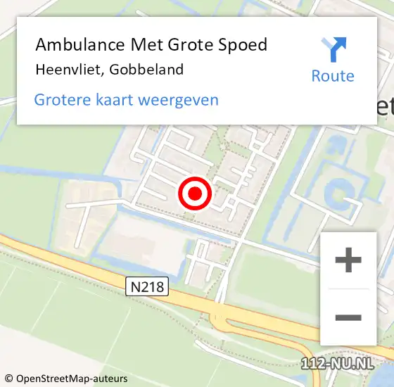 Locatie op kaart van de 112 melding: Ambulance Met Grote Spoed Naar Heenvliet, Gobbeland op 25 februari 2021 13:29