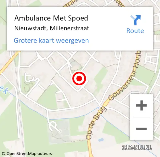 Locatie op kaart van de 112 melding: Ambulance Met Spoed Naar Nieuwstadt, Millenerstraat op 3 juni 2014 09:48