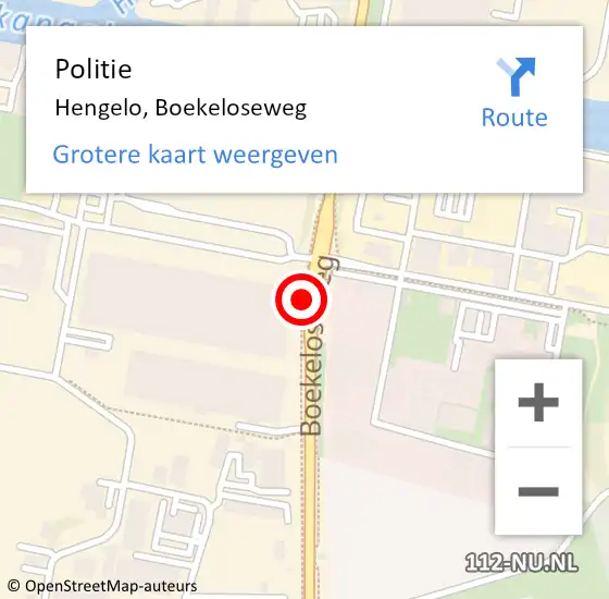 Locatie op kaart van de 112 melding: Politie Hengelo, Boekeloseweg op 25 februari 2021 16:00