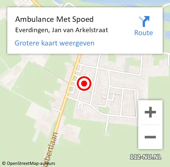 Locatie op kaart van de 112 melding: Ambulance Met Spoed Naar Everdingen, Jan van Arkelstraat op 3 oktober 2013 21:31