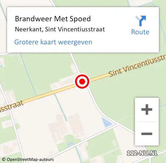 Locatie op kaart van de 112 melding: Brandweer Met Spoed Naar Neerkant, Sint Vincentiusstraat op 25 februari 2021 16:04