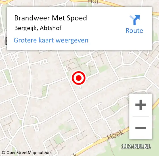 Locatie op kaart van de 112 melding: Brandweer Met Spoed Naar Bergeijk, Abtshof op 25 februari 2021 16:20