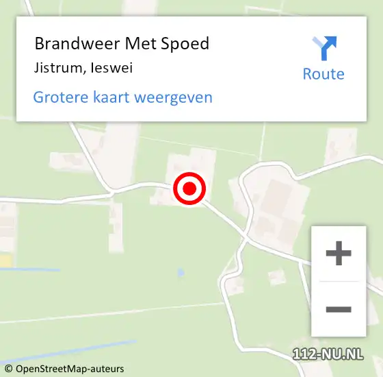 Locatie op kaart van de 112 melding: Brandweer Met Spoed Naar Jistrum, Ieswei op 25 februari 2021 16:56