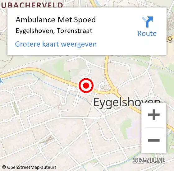 Locatie op kaart van de 112 melding: Ambulance Met Spoed Naar Eygelshoven, Torenstraat op 3 juni 2014 10:03