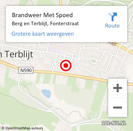 Locatie op kaart van de 112 melding: Brandweer Met Spoed Naar Berg en Terblijt, Fonterstraat op 25 februari 2021 18:17