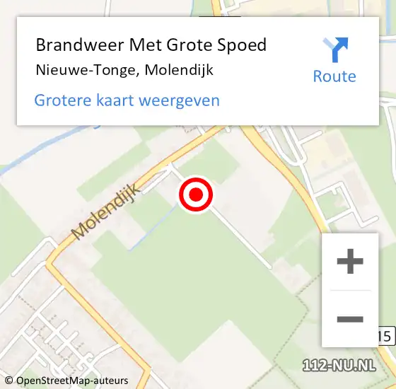 Locatie op kaart van de 112 melding: Brandweer Met Grote Spoed Naar Nieuwe-Tonge, Molendijk op 25 februari 2021 18:52