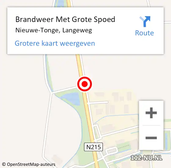 Locatie op kaart van de 112 melding: Brandweer Met Grote Spoed Naar Nieuwe-Tonge, Langeweg op 25 februari 2021 18:58