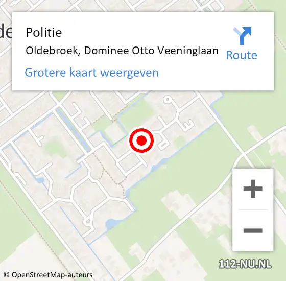 Locatie op kaart van de 112 melding: Politie Oldebroek, Dominee Otto Veeninglaan op 26 februari 2021 02:49