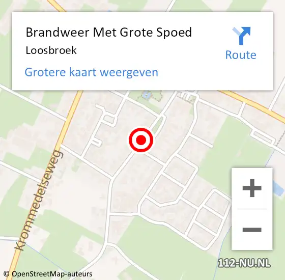 Locatie op kaart van de 112 melding: Brandweer Met Grote Spoed Naar Loosbroek op 26 februari 2021 03:07