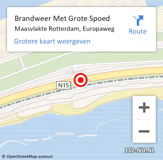 Locatie op kaart van de 112 melding: Brandweer Met Grote Spoed Naar Maasvlakte Rotterdam, Europaweg op 26 februari 2021 03:15