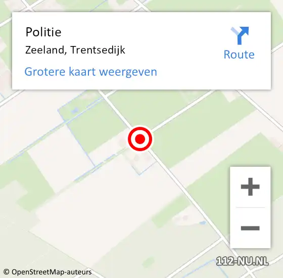 Locatie op kaart van de 112 melding: Politie Zeeland, Trentsedijk op 3 juni 2014 10:51