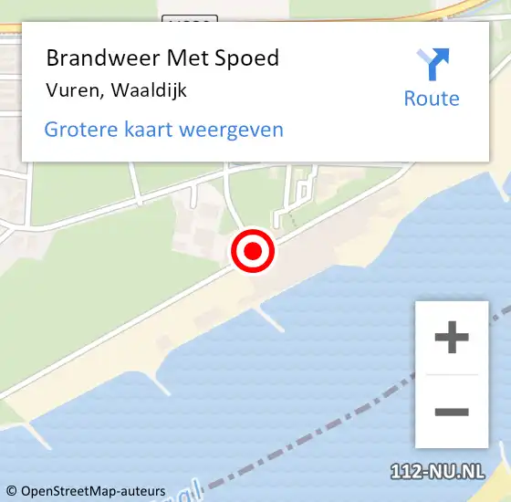 Locatie op kaart van de 112 melding: Brandweer Met Spoed Naar Vuren, Waaldijk op 26 februari 2021 11:17