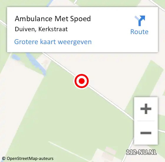 Locatie op kaart van de 112 melding: Ambulance Met Spoed Naar Duiven, Kerkstraat op 26 februari 2021 11:30