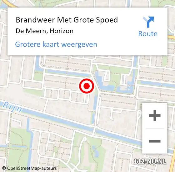 Locatie op kaart van de 112 melding: Brandweer Met Grote Spoed Naar De Meern, Horizon op 26 februari 2021 11:46