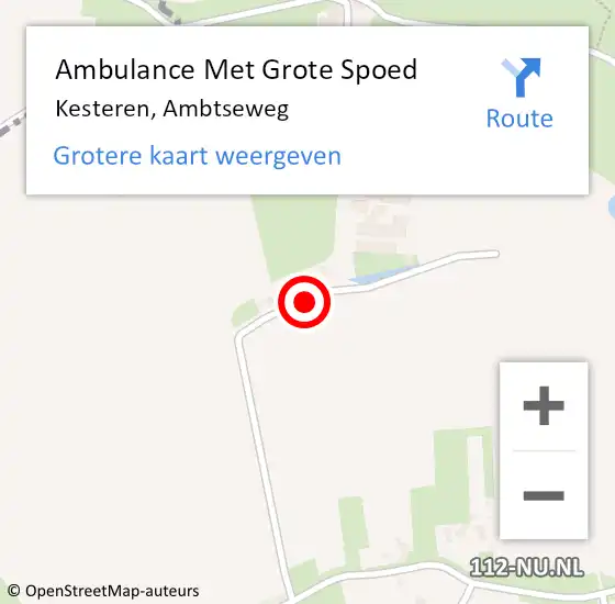 Locatie op kaart van de 112 melding: Ambulance Met Grote Spoed Naar Kesteren, Ambtseweg op 26 februari 2021 12:58