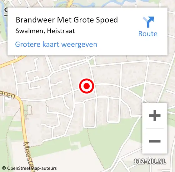 Locatie op kaart van de 112 melding: Brandweer Met Grote Spoed Naar Swalmen, Heistraat op 26 februari 2021 13:10