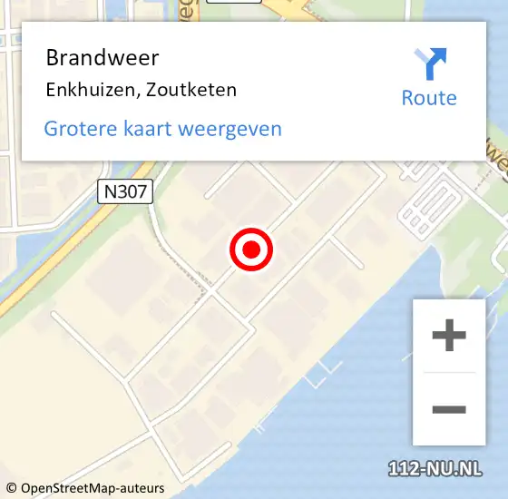 Locatie op kaart van de 112 melding: Brandweer Enkhuizen, Zoutketen op 26 februari 2021 15:53