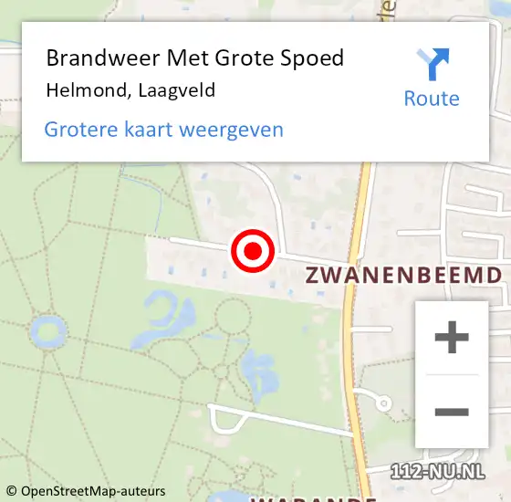 Locatie op kaart van de 112 melding: Brandweer Met Grote Spoed Naar Helmond, Laagveld op 26 februari 2021 15:54