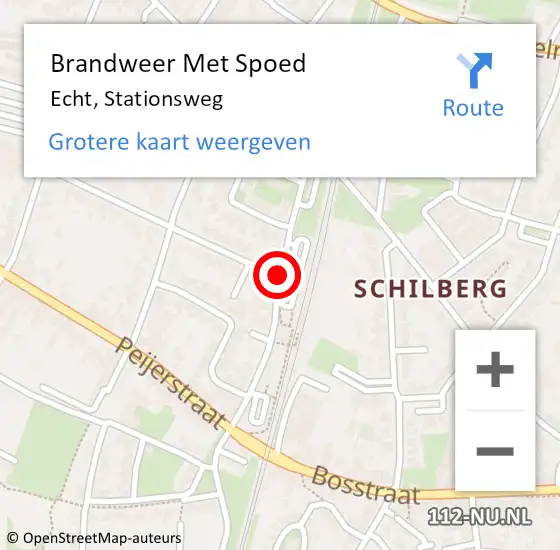 Locatie op kaart van de 112 melding: Brandweer Met Spoed Naar Echt, Stationsweg op 26 februari 2021 16:12