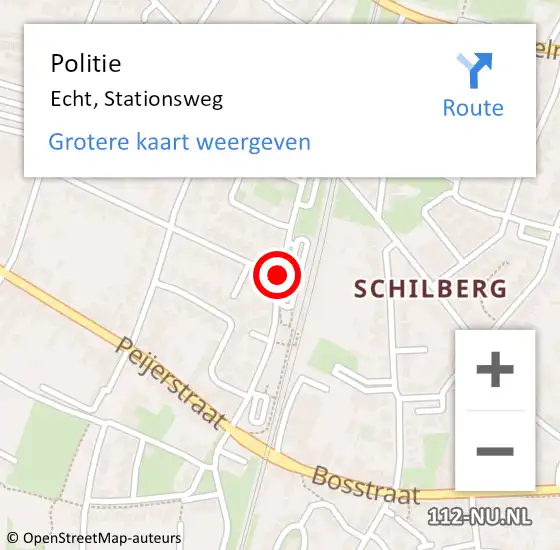 Locatie op kaart van de 112 melding: Politie Echt, Stationsweg op 26 februari 2021 16:22