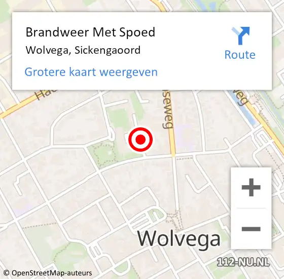 Locatie op kaart van de 112 melding: Brandweer Met Spoed Naar Wolvega, Sickengaoord op 26 februari 2021 16:28