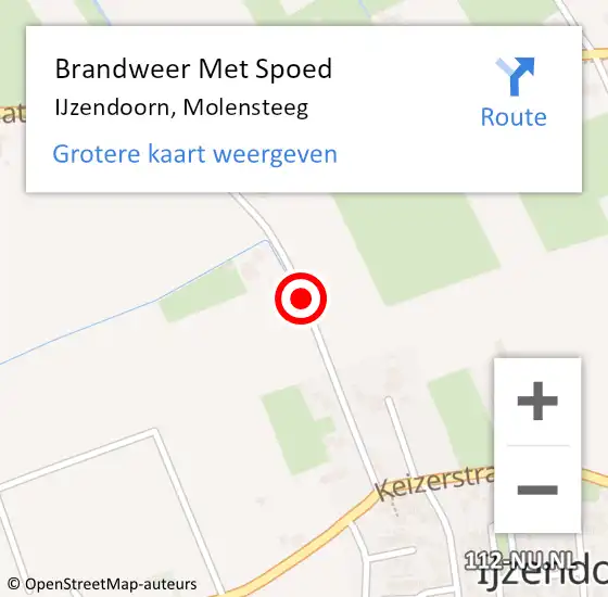 Locatie op kaart van de 112 melding: Brandweer Met Spoed Naar IJzendoorn, Molensteeg op 26 februari 2021 19:41