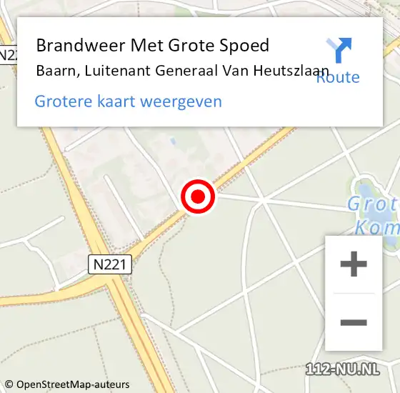 Locatie op kaart van de 112 melding: Brandweer Met Grote Spoed Naar Baarn, Luitenant Generaal Van Heutszlaan op 27 februari 2021 00:29