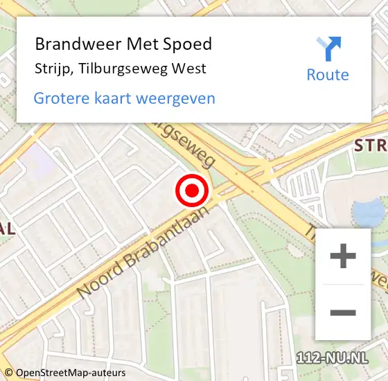 Locatie op kaart van de 112 melding: Brandweer Met Spoed Naar Strijp, Tilburgseweg West op 3 juni 2014 12:17