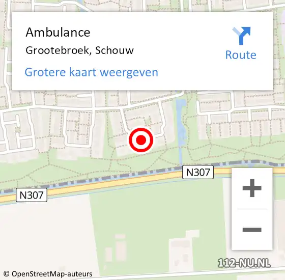 Locatie op kaart van de 112 melding: Ambulance Grootebroek, Schouw op 27 februari 2021 10:17